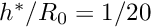 $ h^*/R_0 = 1/20 $