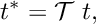 \[ t^* = {\cal T} \ t, \]