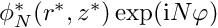 $ \phi^*_N(r^*,z^*) \exp({\rm i}N \varphi) $