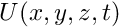 $ U(x,y,z,t) $