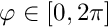 $\varphi \in [0,2\pi] $