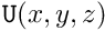 $ {\tt U}(x,y,z) $