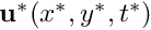 $ {\bf u}^*(x^*,y^*,t^*) $