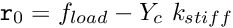 \[ {\tt r}_0 = f_{load} - Y_c \ k_{stiff} \]