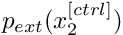 $ p_{ext}(x_2^{[ctrl]})$