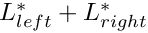 $ L^*_{left} + L^*_{right} $