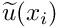 $ \widetilde{u}(x_i) $