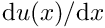 $ \mbox{d} u(x)/\mbox{d} x$