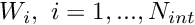 $W_{i}, \ i=1,...,N_{int} $