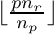 $\lfloor \frac{pn_r}{n_p}\rfloor$