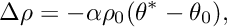 \[ \Delta\rho = -\alpha\rho_{0}(\theta^{*} - \theta_{0}), \]