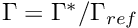 $ \Gamma = \Gamma^{*}/\Gamma_{ref} $