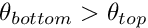 $ \theta_{bottom} > \theta_{top} $