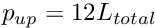 $ p_{up} = 12 L_{total }$