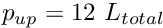 $ p_{up} = 12 \ L_{total} $