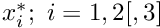 $ x_i^*; \ i=1,2 [,3] $