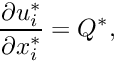 \[ \frac{\partial u_i^*}{\partial x_i^*} = Q^*, \]