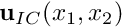 $ {\bf u}_{IC}(x_1,x_2) $