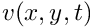 $ v(x,y,t) $