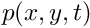 $ p(x,y,t) $