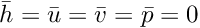 $ \bar{h} = \bar{u} = \bar{v} = \bar{p} = 0 $