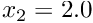 $ x_2 = 2.0 $