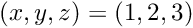 $ (x,y,z)=(1,2,3)$