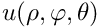 $ u(\rho,\varphi,\theta) $