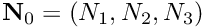 ${\bf N}_0 = (N_1,N_2,N_3)$