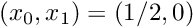 $ (x_0,x_1) = (1/2 , 0) $