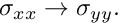 $ \sigma_{xx} \to \sigma_{yy}. $