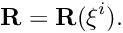 \[ {\bf R} = {\bf R}(\xi^i). \]