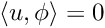 $ \langle u, \phi \rangle = 0 $