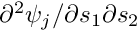 $ \partial^2 \psi_j / \partial s_1 \partial s_2 $