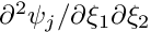 $ \partial^2 \psi_j/\partial \xi_1 \partial \xi_2 $