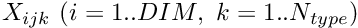 $ X_{ijk} \ (i=1..DIM, \ k=1..N_{type}) $