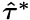 $ \mbox{\boldmath$ \hat{\tau}^*$} $