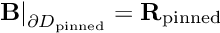 \[ \left. {\bf B}\right|_{\partial D_{\rm pinned}} = {\bf R}_{\rm pinned} \]